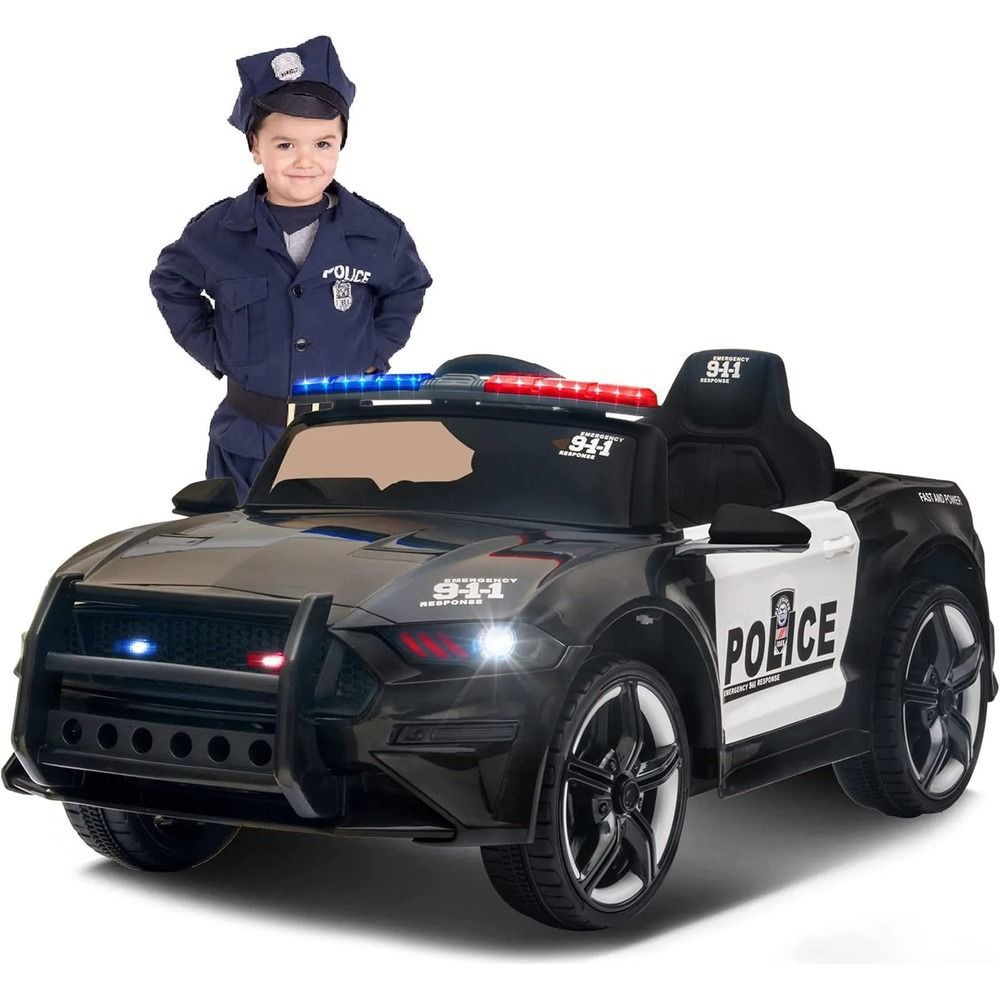 Myts - Electric Police Kids Ride-On Car - Black - 12 V