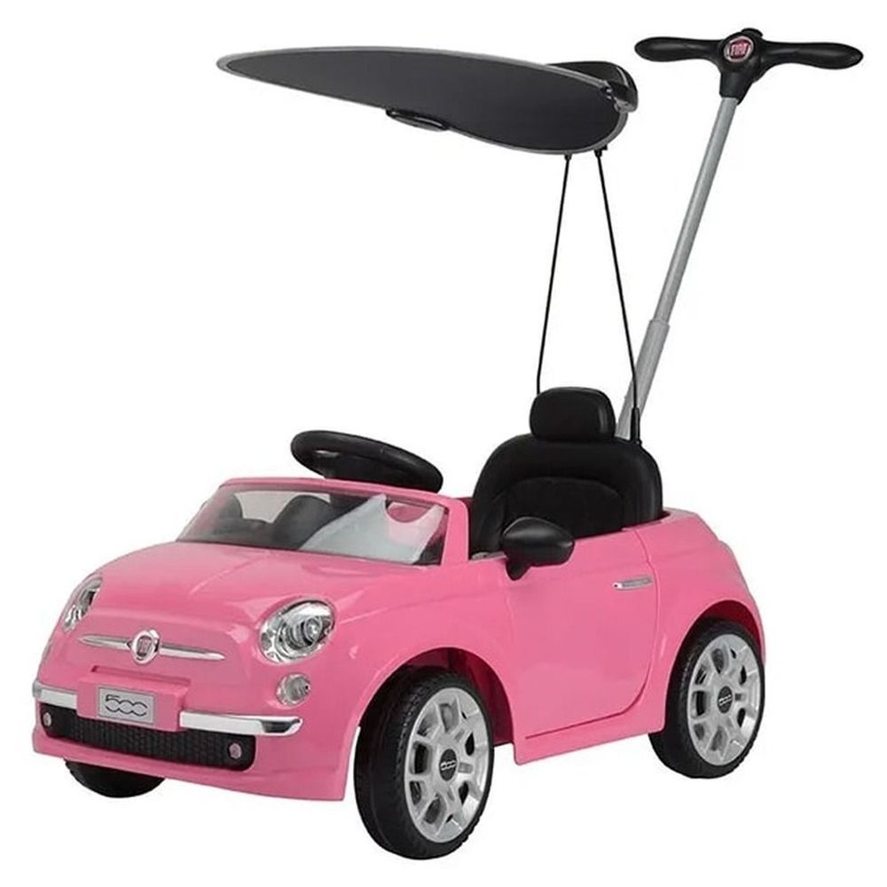 Myts - Fiat 500 Pull And Push Car With Sun Shade - Pink