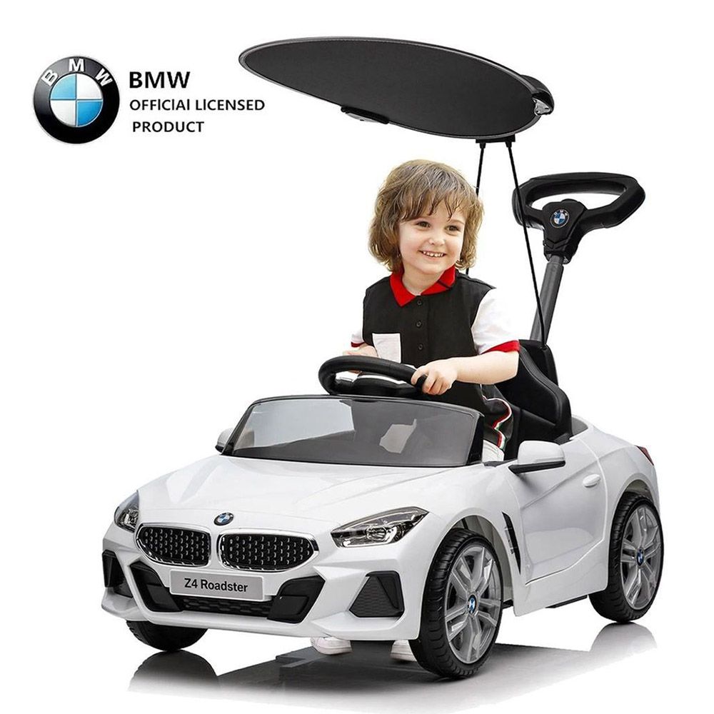 Myts - BMW Z4 Sports Kids Push Car With Shade - White