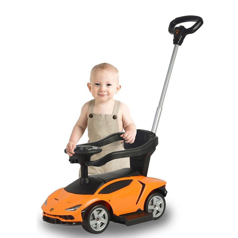 Myts - Licensed Lamborghini Kids Push Car With Handle - Orange