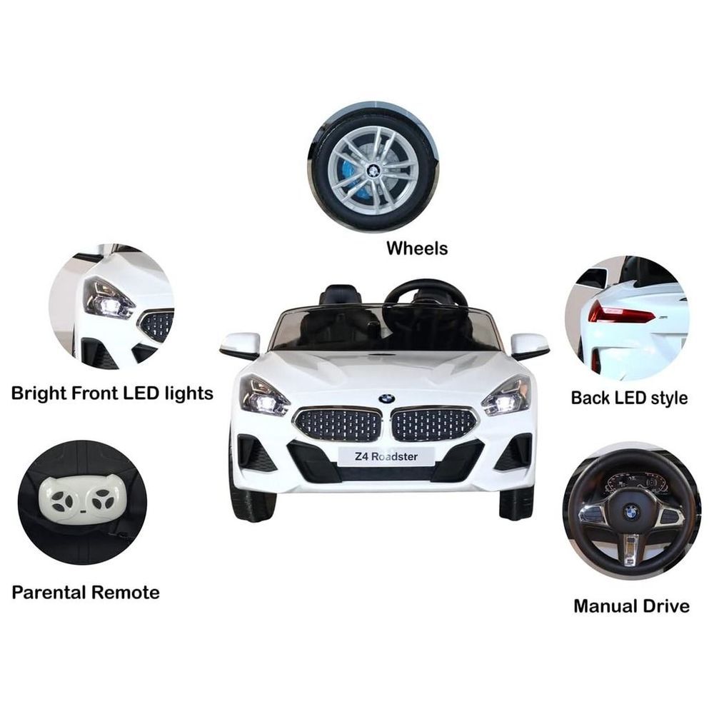 Myts - BMW Z4 Roadster Kids Ride-On Car - White - 12 V