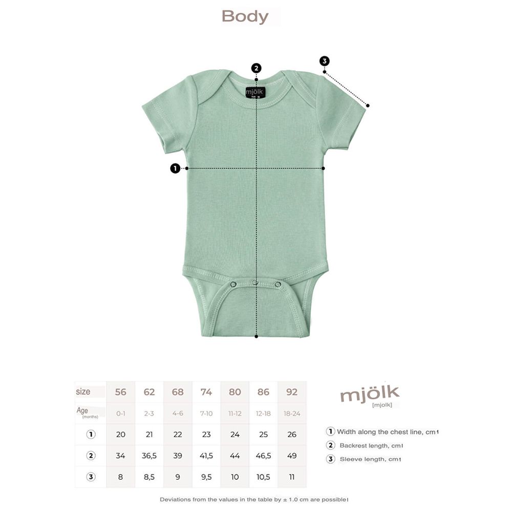 Mjolk - Short Sleeves Bodysuit - Eucalyptus