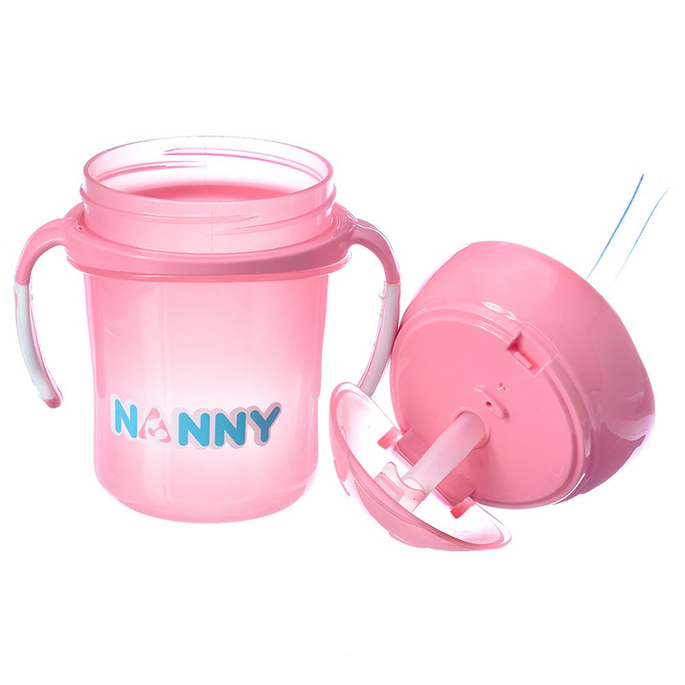 Uniq Kidz - Baby Training Sippy Cup w/ Straw & Handle - Pink