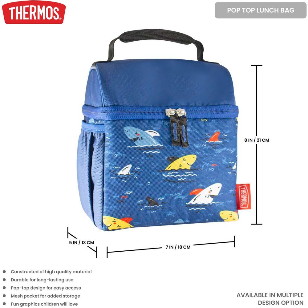 Thermos - Standard Pop Top Insulated Lunch Bag - Sharks - 900ml