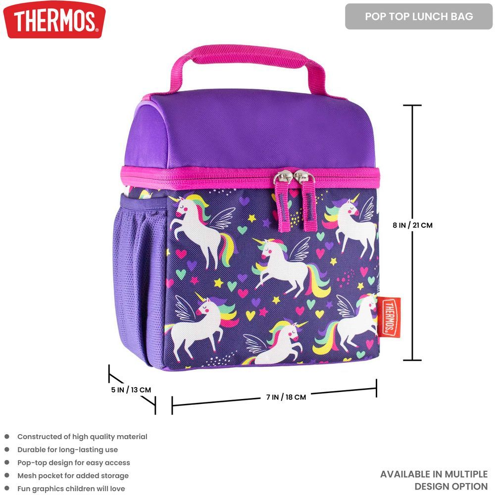 Thermos - Standard Pop Top Insulated Lunch Bag - Unicorns - 900ml