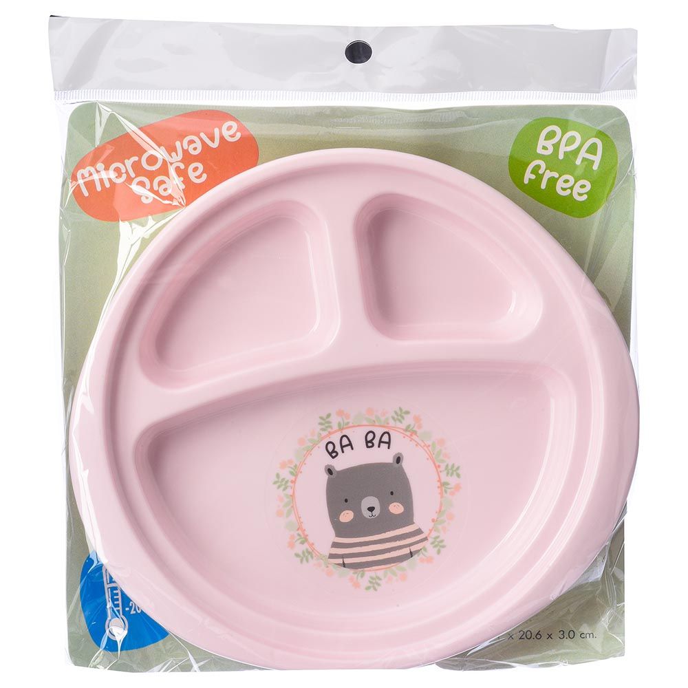 Uniq Kidz - Baby Divided Feeding Plate - Pink