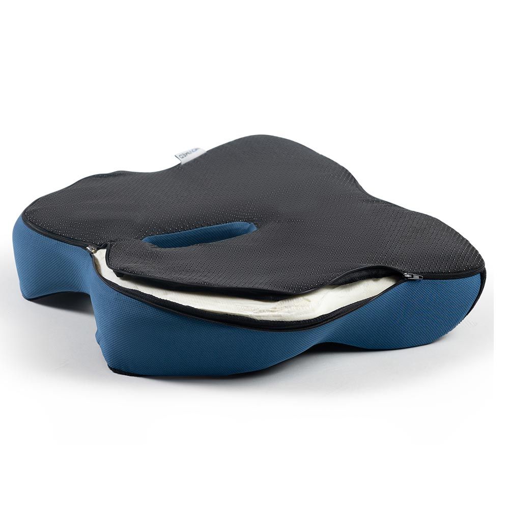 Novimed - Orthopedic Gaming Cushion - Black Velboa W/ Blue Mesh