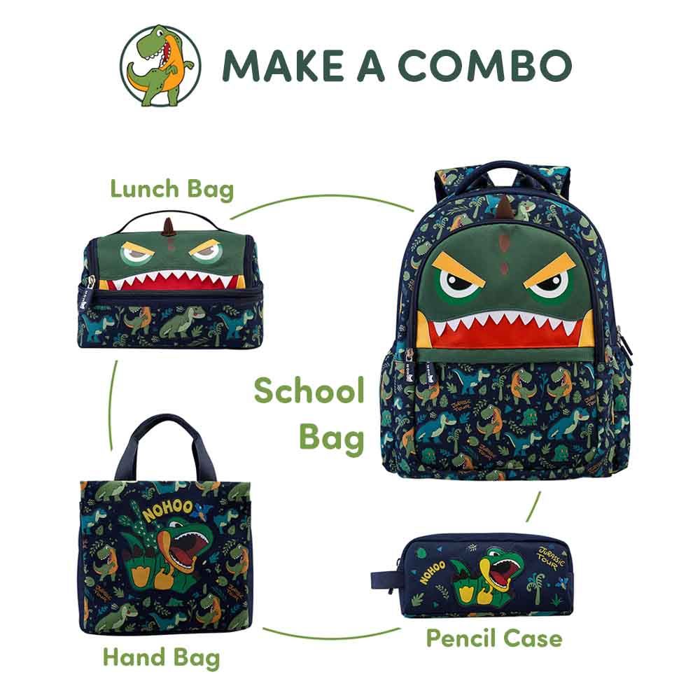 Nohoo - Dino Insulated Lunch Bag - Green - 9.85-Inch