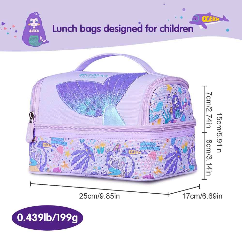 Nohoo - Mermaid Insulated Lunch Bag - Purple - 9.85-Inch