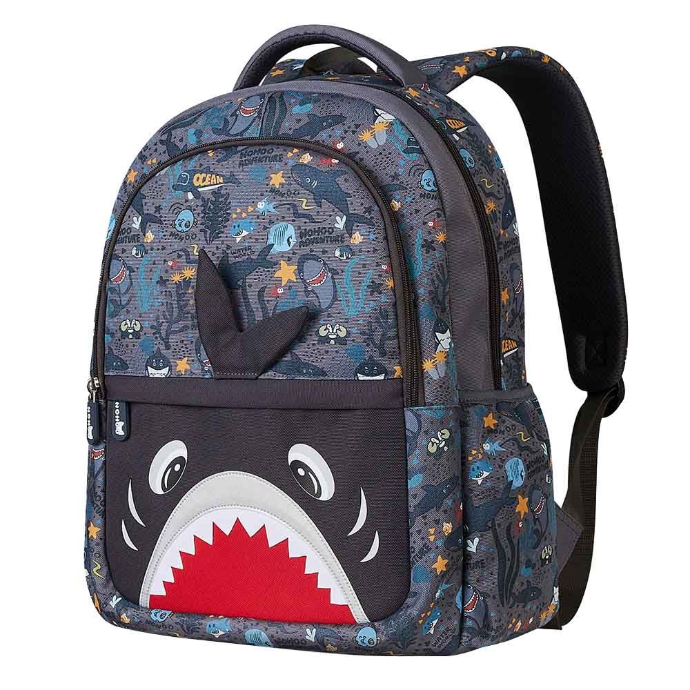 Nohoo - Shark School Backpack - Grey - 16-inch