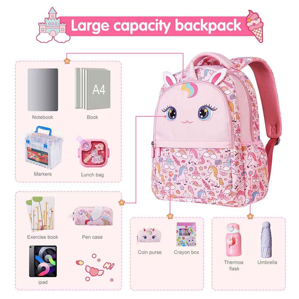 Nohoo - Unicorn School Backpack - Pink - 16-inch