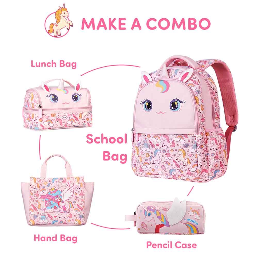 Nohoo - Unicorn School Backpack - Pink - 16-inch