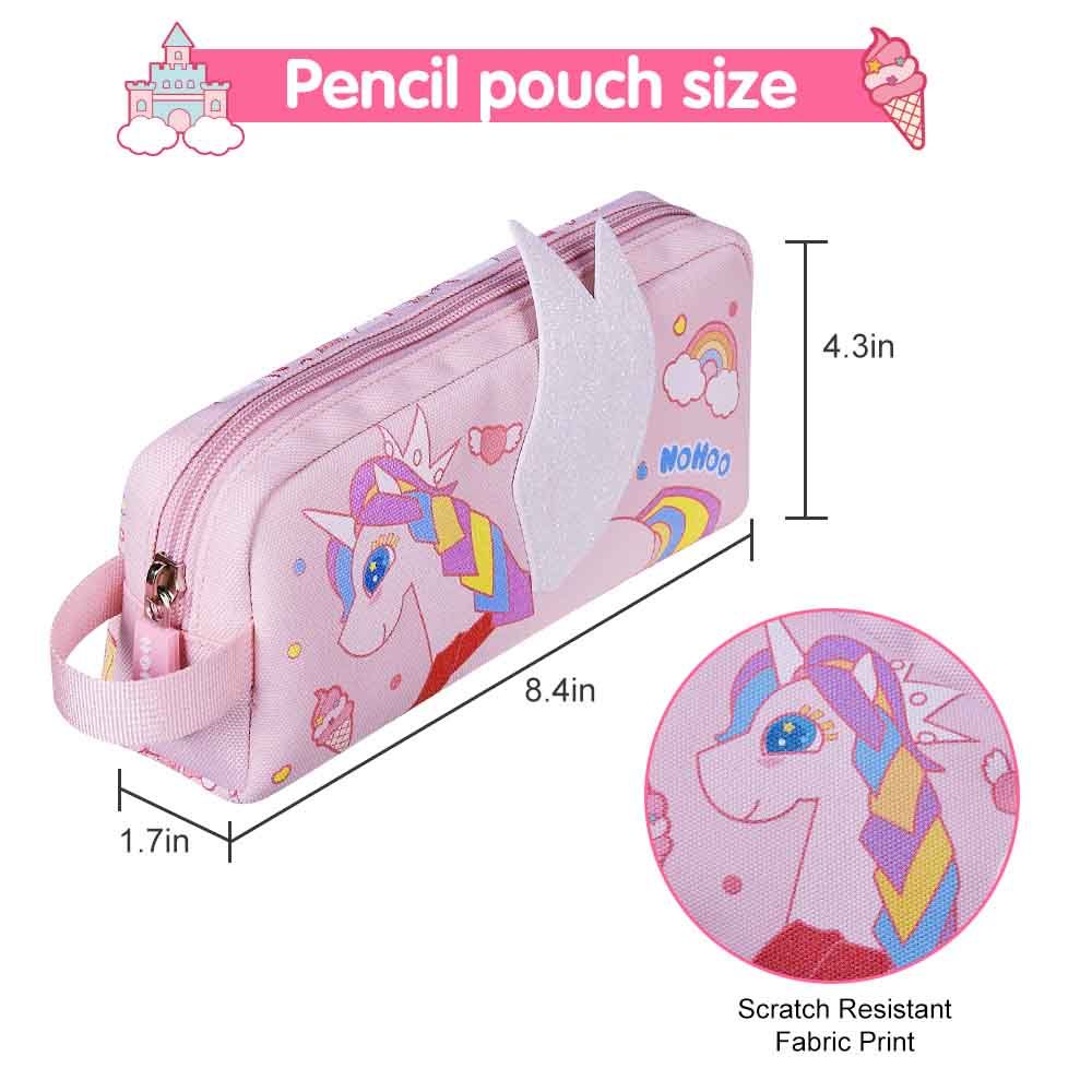 Nohoo - Unicorn Pencil Bag - Pink - 8.4-Inch