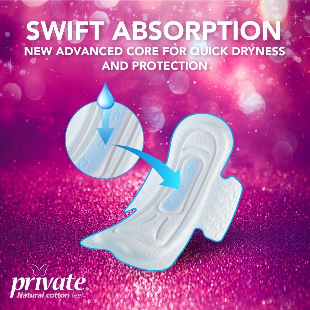 Private Maxi Folded With Wings Super Sanitary Pads 9 Pads