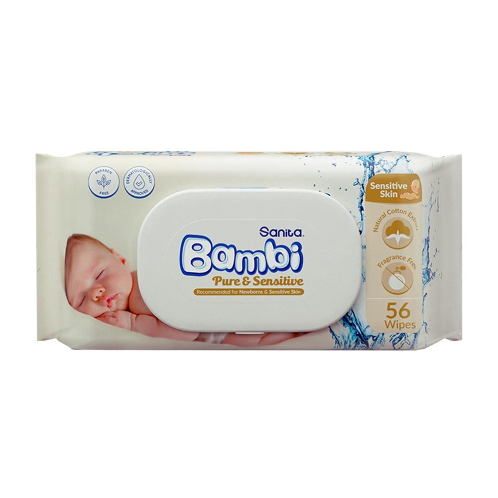 Sanita Bambi - Baby Wet Wipes Pure and Sensitive - 56 Wipes