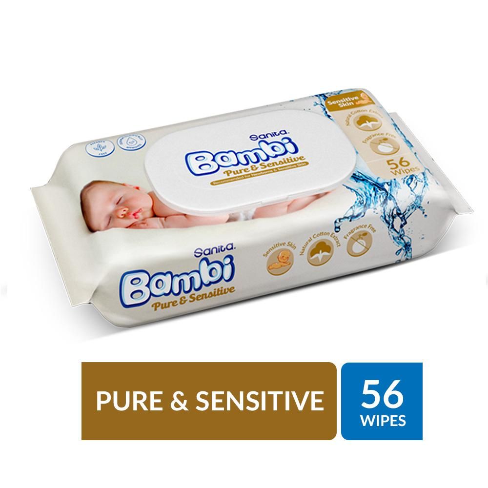 Sanita Bambi - Baby Wet Wipes Pure and Sensitive - 56 Wipes