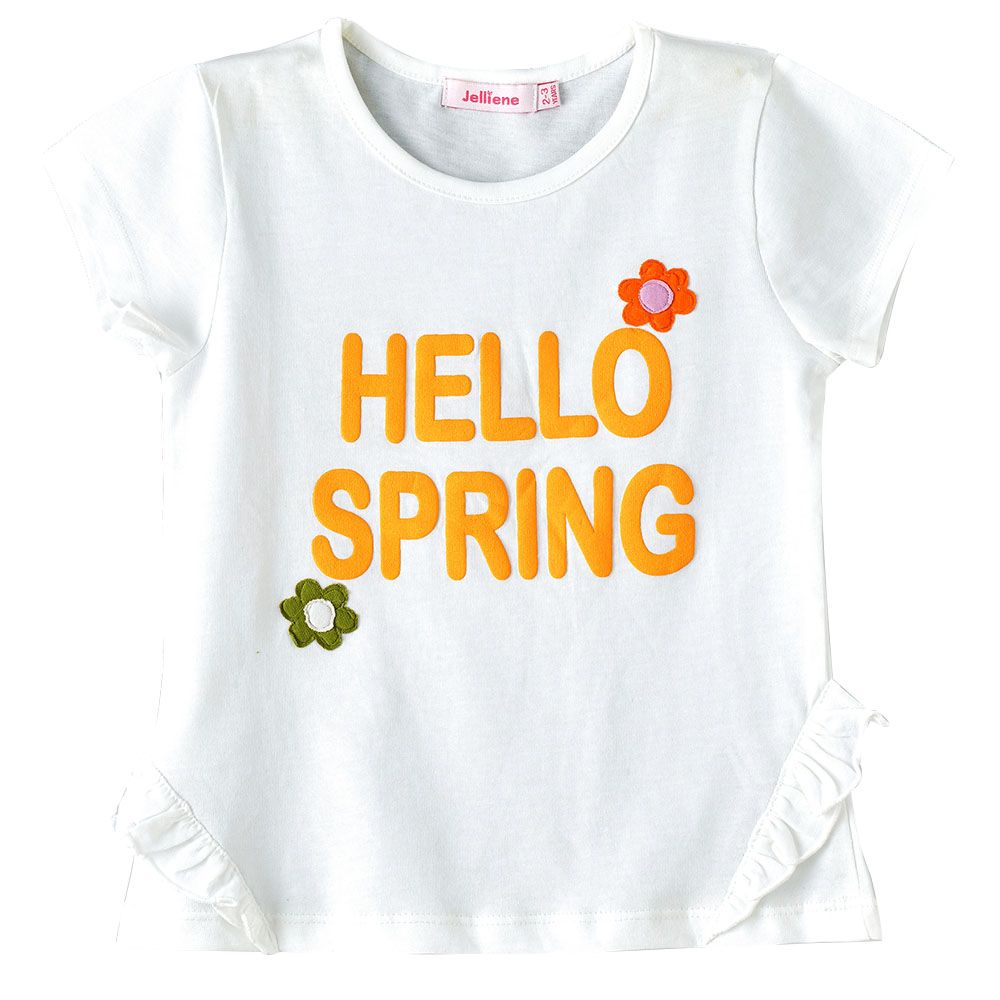 Jelliene - Sunshine Squad Breezy Printed Cotton Tees - White