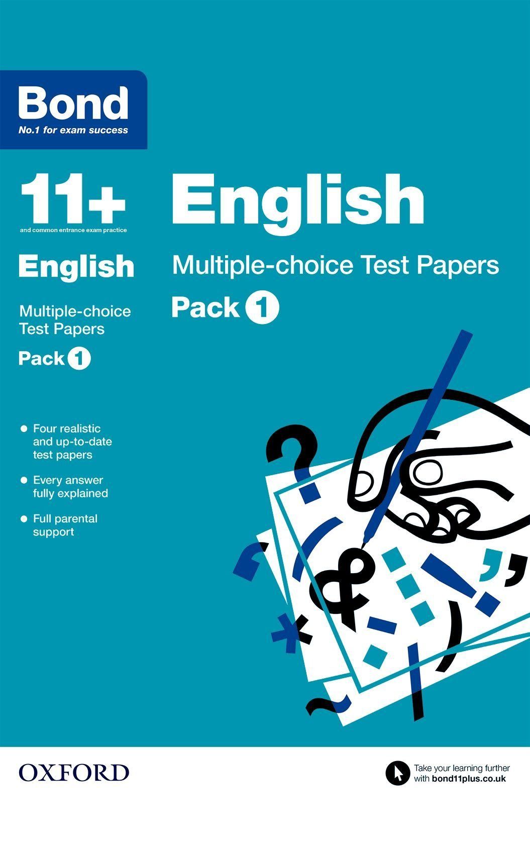 المجموعة 1 في اللغة الانجليزية من أوراق اختبارات الاختيار من متعدد من بوند لتمارين 11+ للأعمار من 9 - 11 سنة