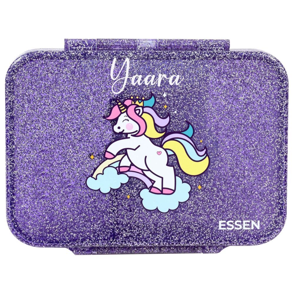 Essen - Personalized Tritan Bento Lunch Box - Purple Unicorn