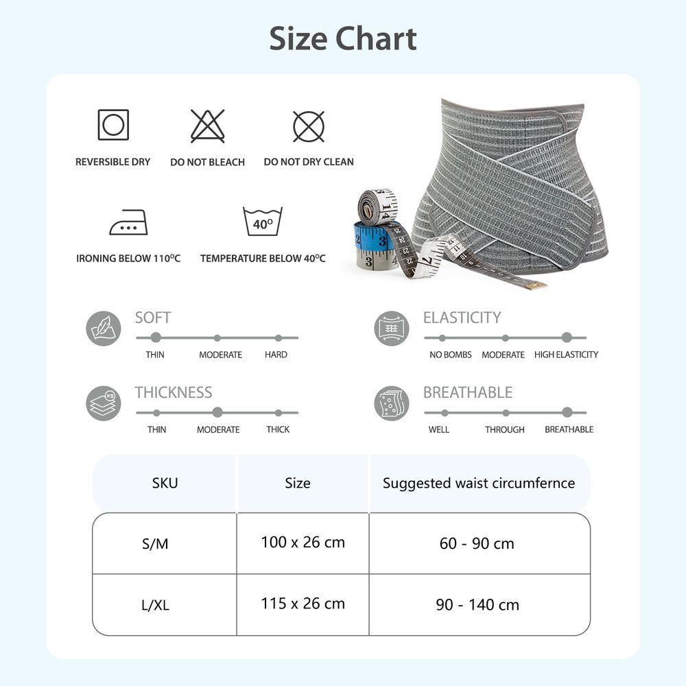 صن فينو - حزام شد البطن بعد الولادة - رمادي