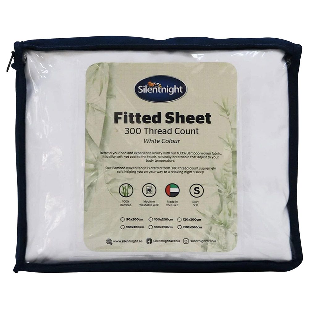 Silentnight - Bamboo Fitted Sheet - White - 90 x 200 cm