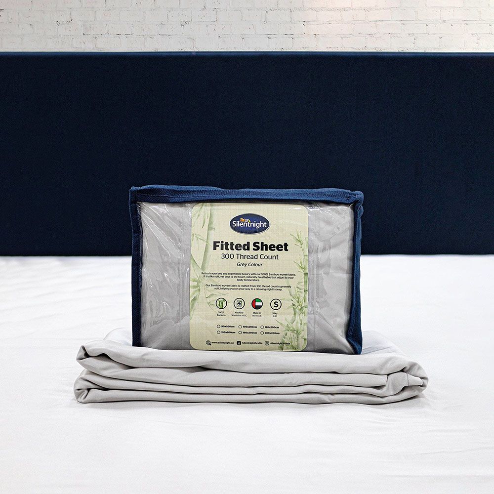 Silentnight - Bamboo Fitted Sheet - Grey - 100 x 200 cm