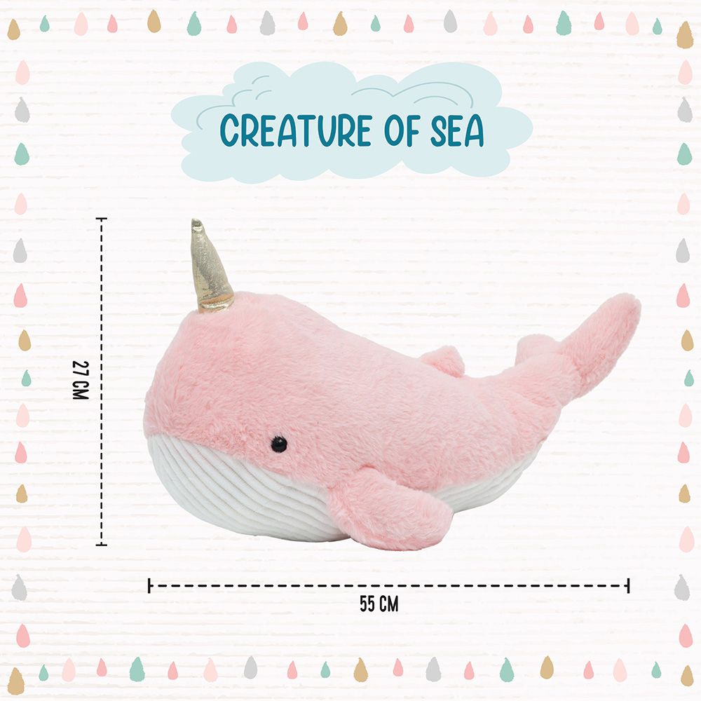 Toto Toys - Plush Soft Toy - Whale - Pink - 55 cm