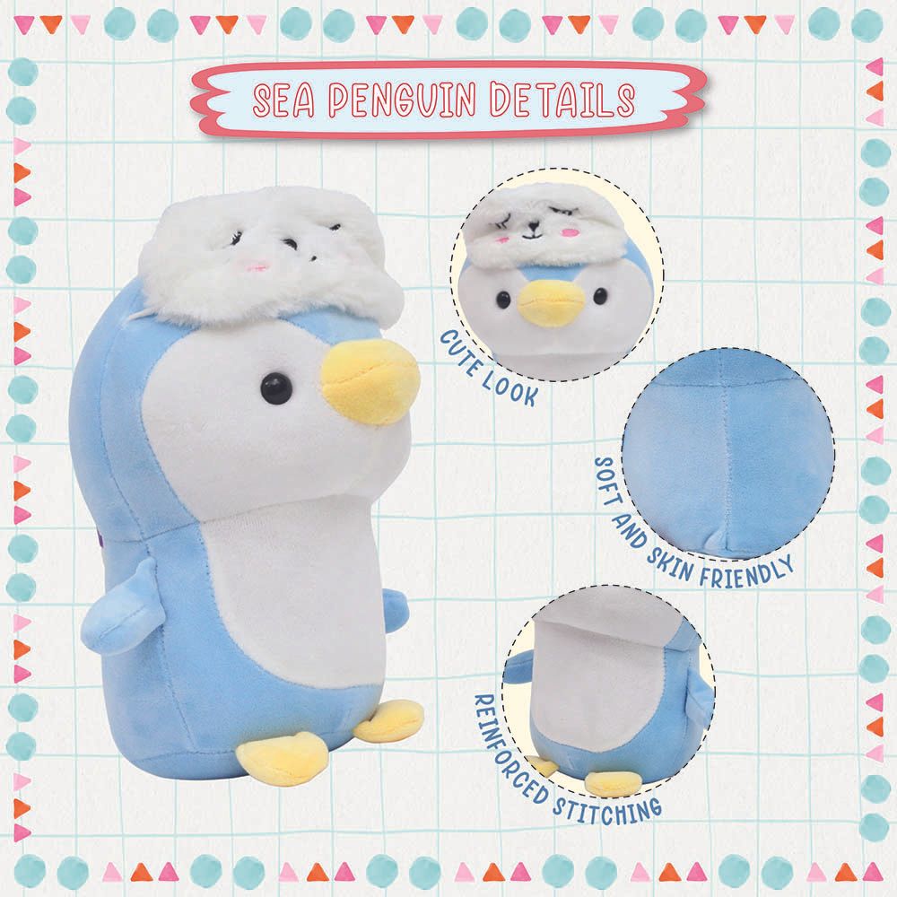 Toto Toys - Plush Soft Toy - Penguin - Blue - 23 cm