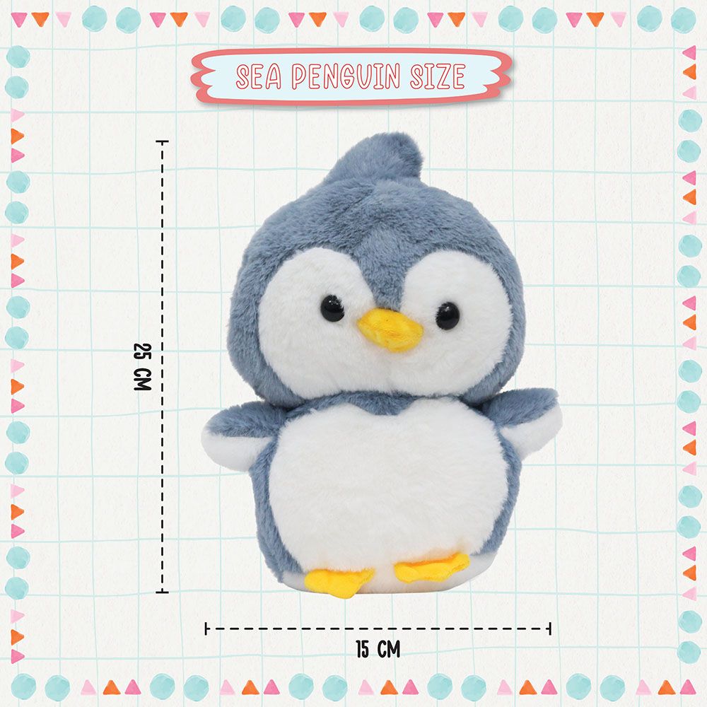 Toto Toys - Plush Soft Toy - Penguin - Grey - 25 cm