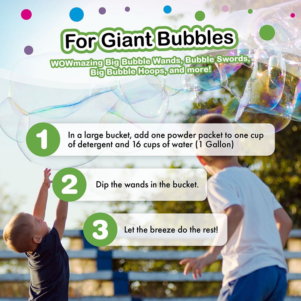 South Beach Bubbles - Wowmazing Giant Bubble Powder Refill - Pack of 6