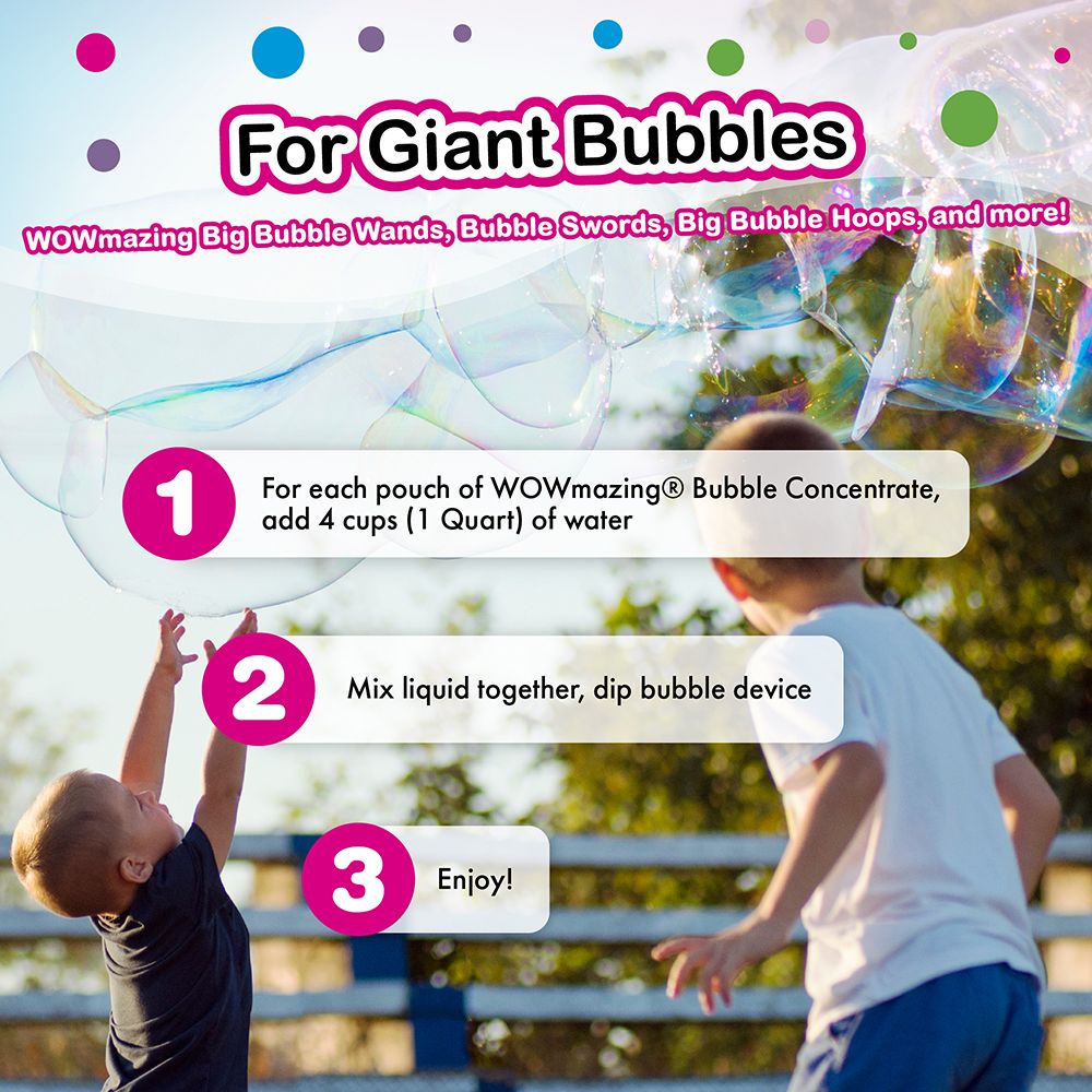 South Beach Bubbles - Wowmazing Giant Bubble Concentrate Refill - Pack of 5