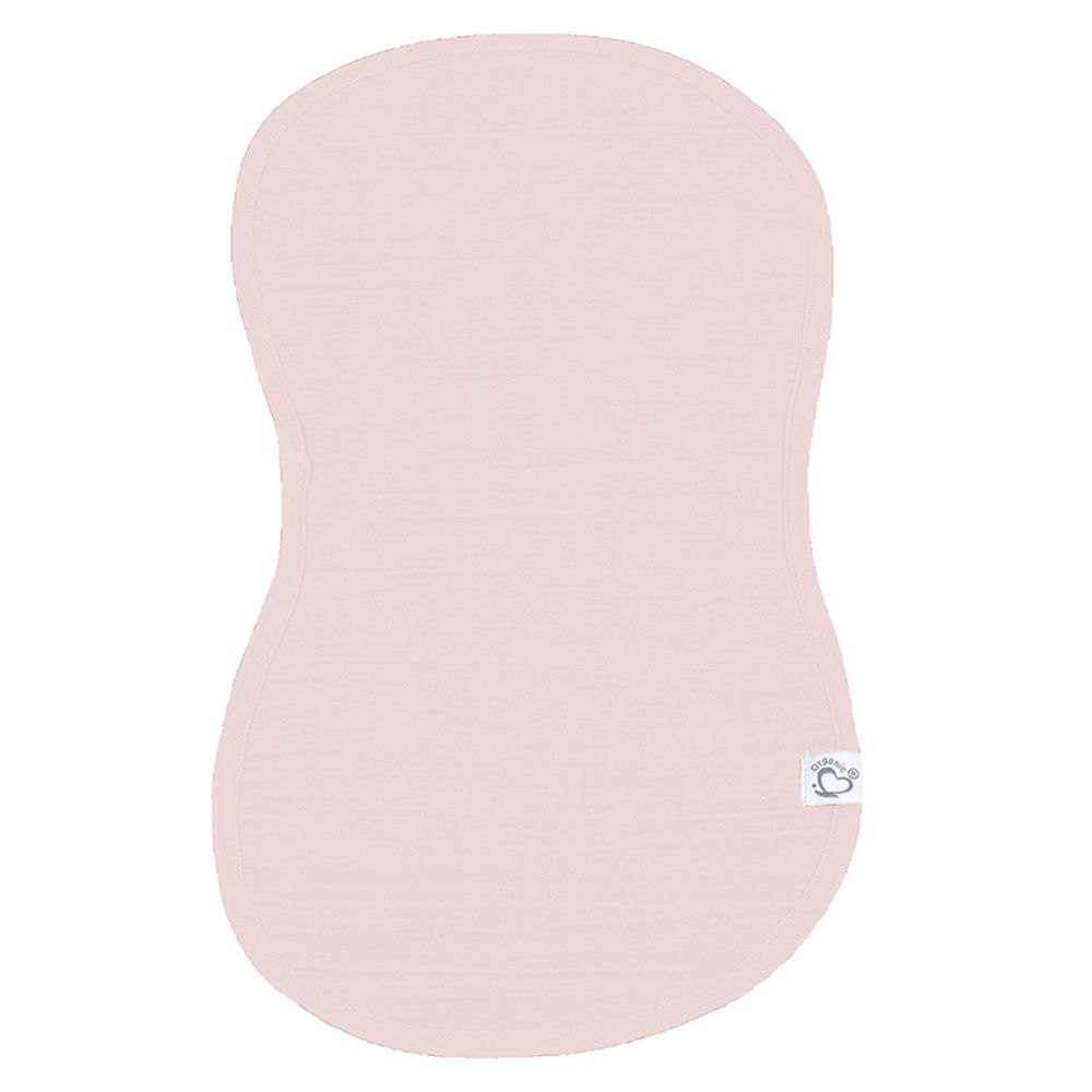 Me - Crinkle Muslin Organic Shaped Burp Towel - Blush - 2 Pcs