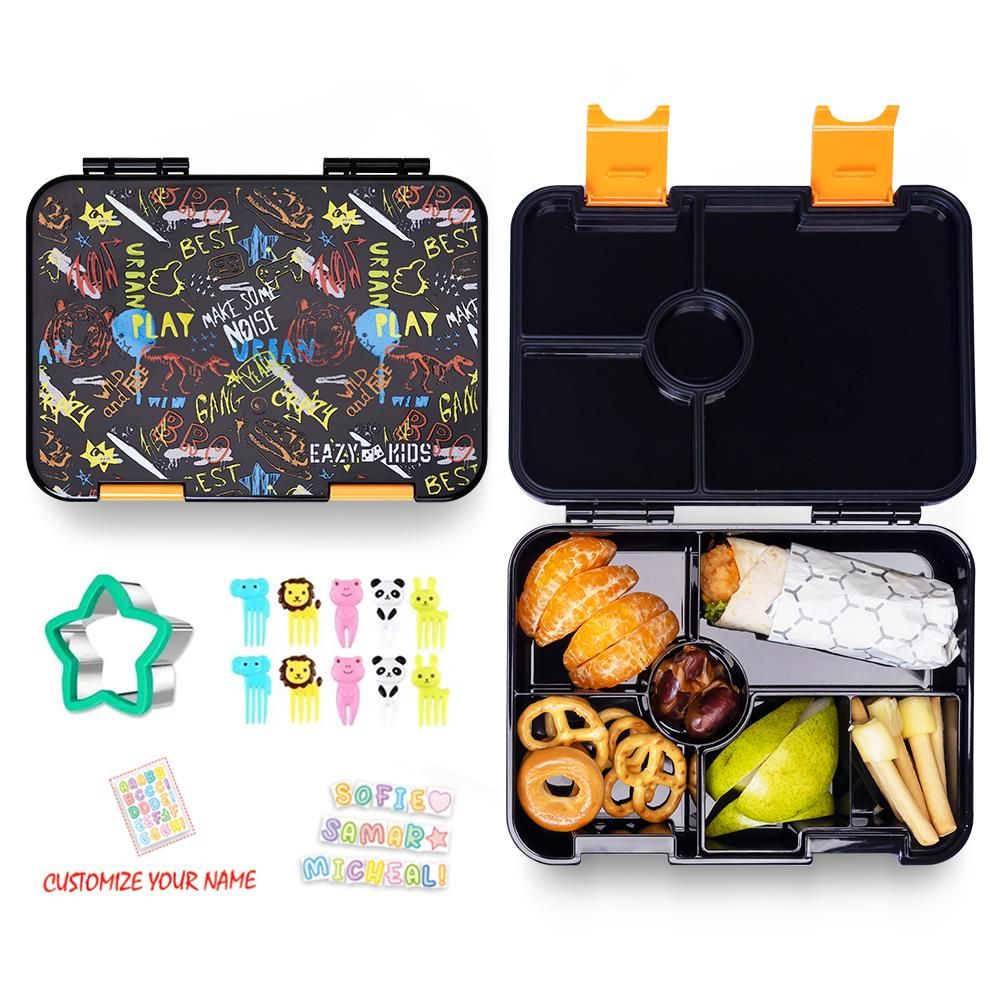 Eazy Kids - Bento Lunch Box w/ Sandwich Cutter Set - Dino Bro