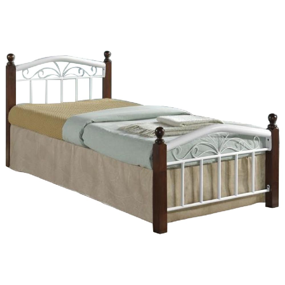 Megastar - Metal Frame Single Bed - White