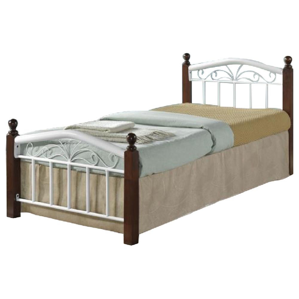 Megastar - Metal Frame Single Bed - White