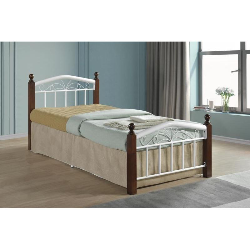 Megastar - Metal Frame Single Bed - White