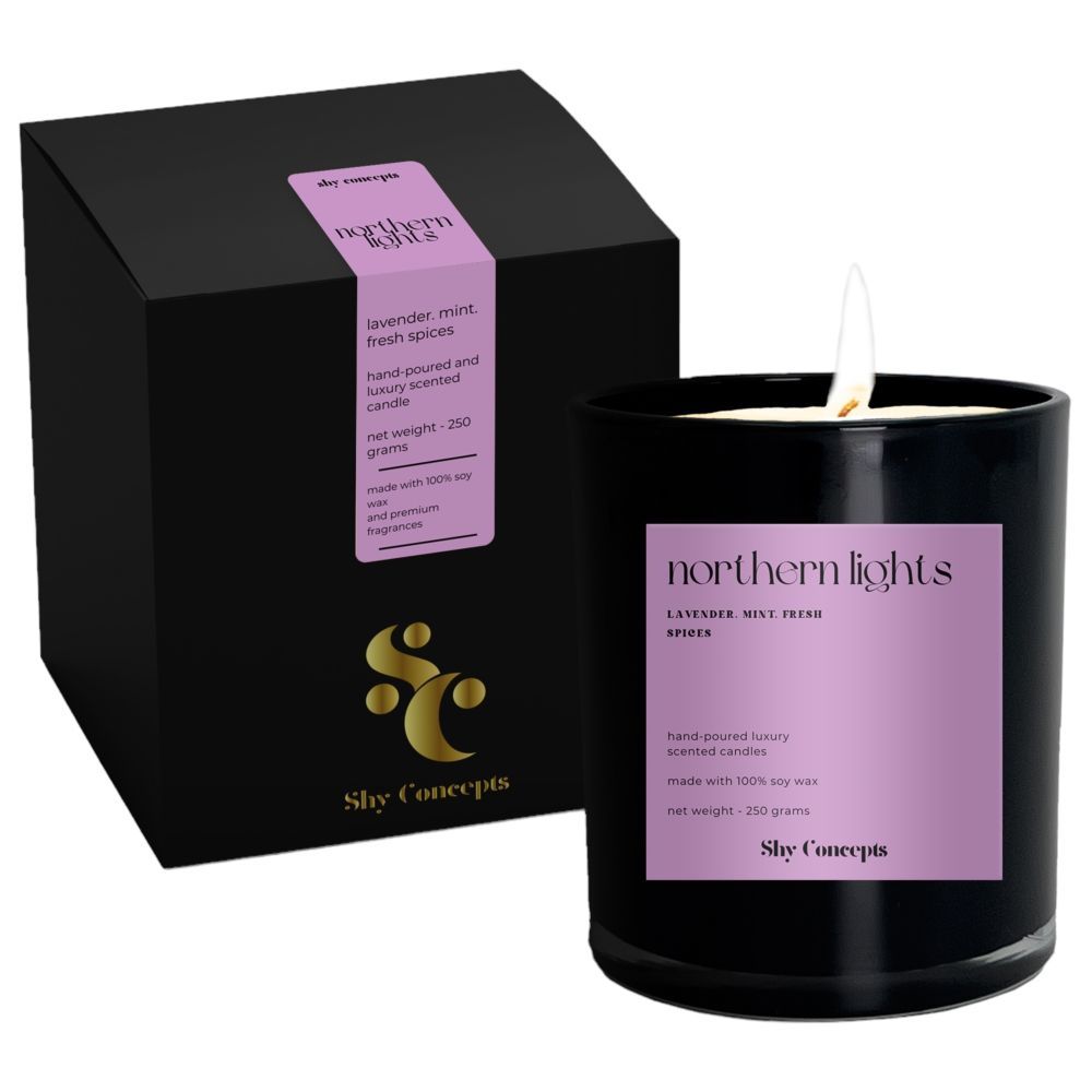 Shy Concepts - Luxury Scented Candle - Northern Lights - Black