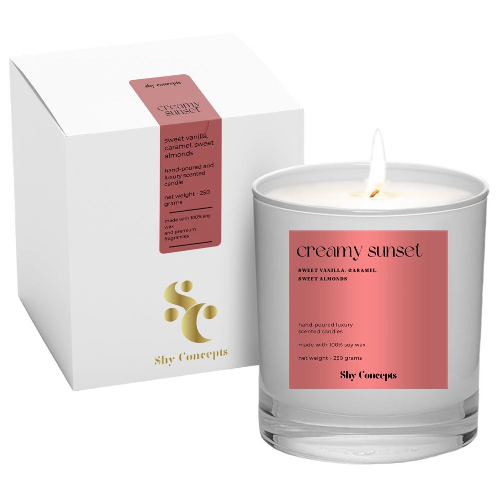 Shy Concepts - Luxury Scented Candle - Creamy Sunset - White 