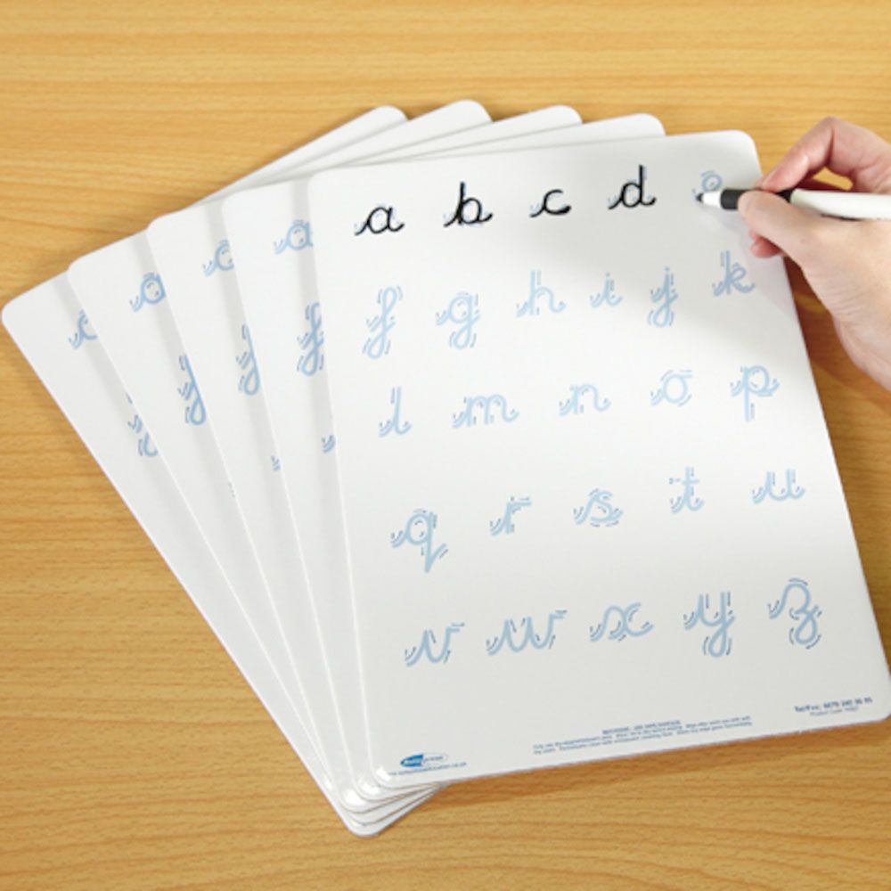 TTS - A4 Cursive Letter Formation Dry Wipe Board - Pack of 5