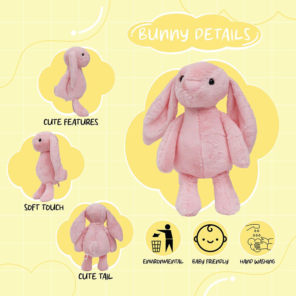 Toto Toys - Plush Soft Toy - Bunny - Pink - 33 cm