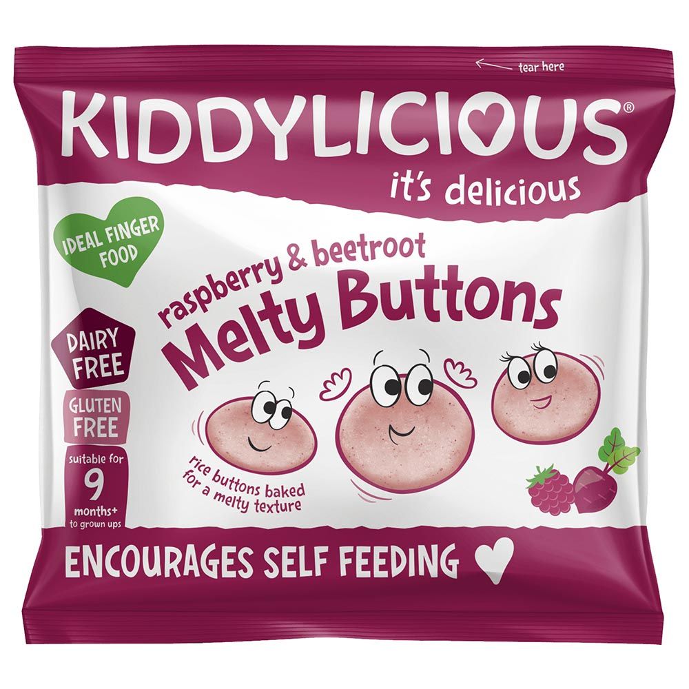 Kiddylicious - Raspsberry Melty Buttons - 30g