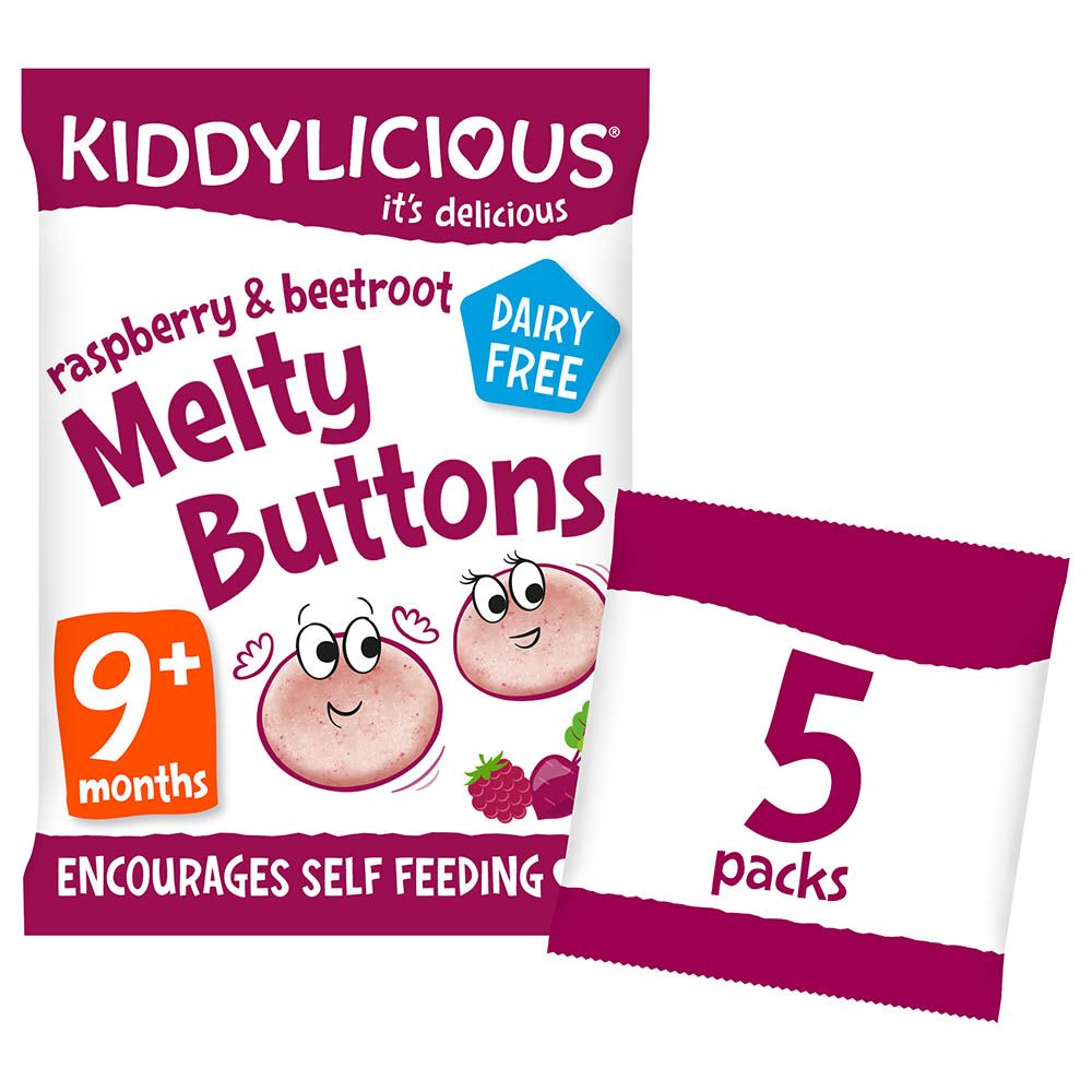 Kiddylicious - Raspsberry Melty Buttons - 30g