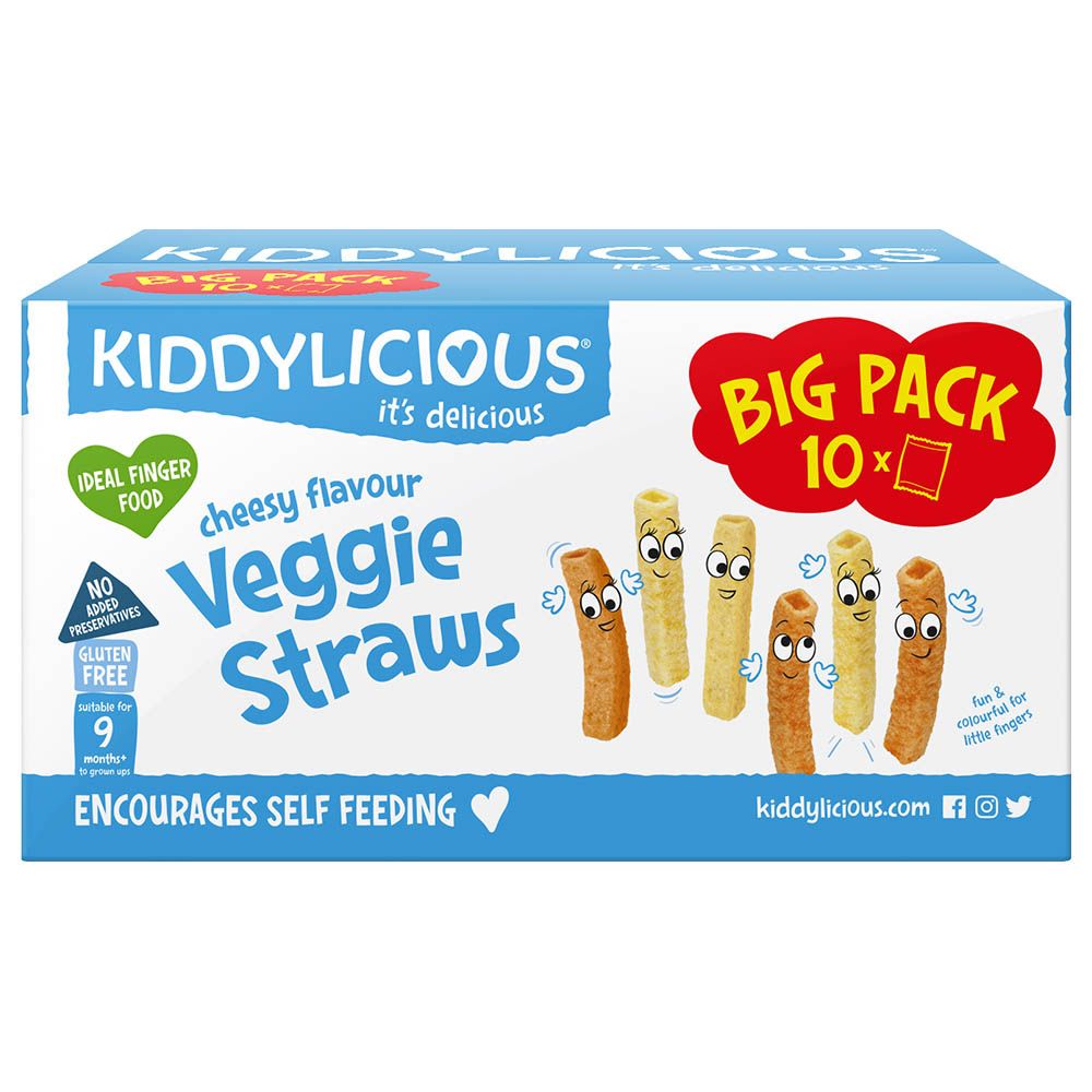 Kiddylicious - Cheesy Veggie Straws Pack Of 10