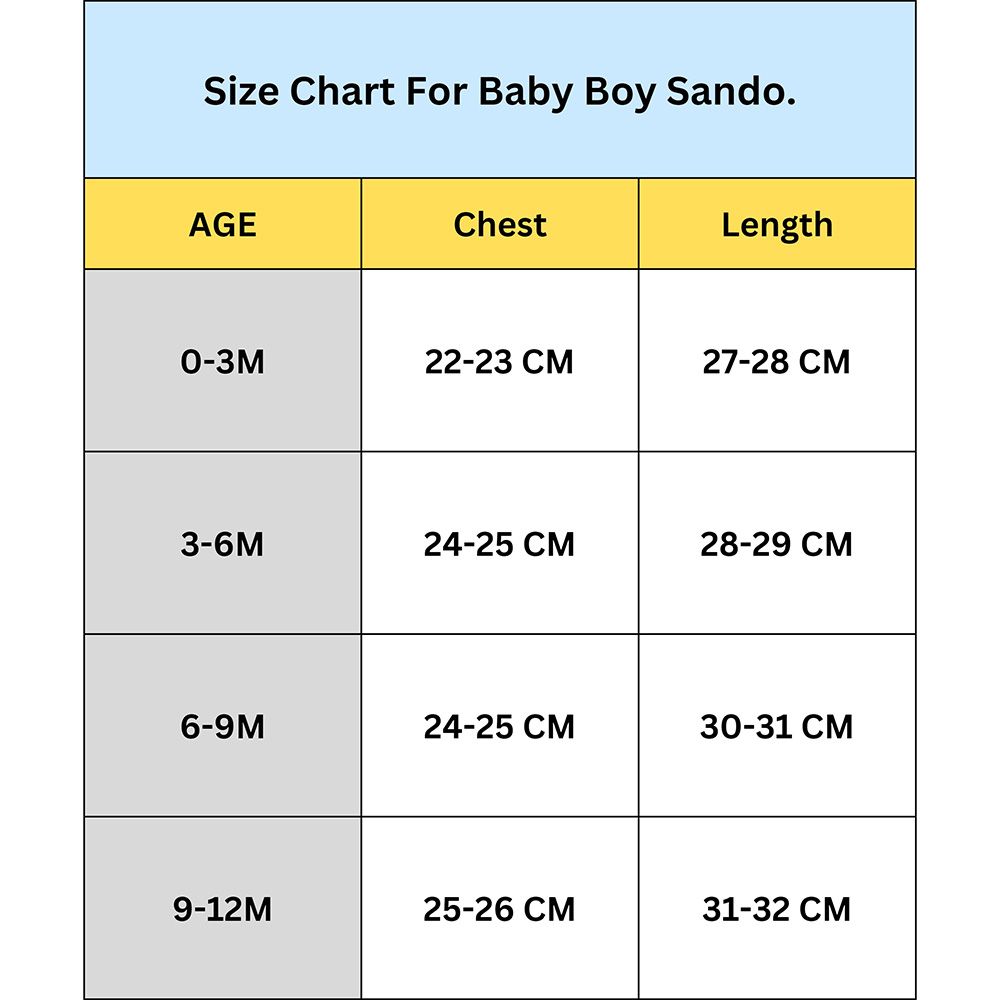 Smart Baby - 3pc-Set - Baby Boy Sando - Orange