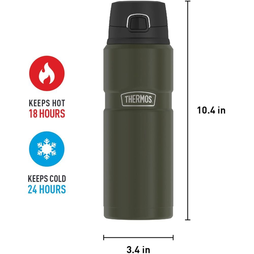 Thermos - Vacuum Insulated Thermal Bottle - Army Green - 710 ml