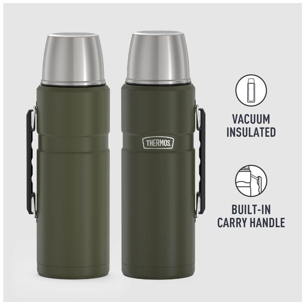 Thermos - Vacuum Insulated Thermal Bottle - Army Green - 1.2 L