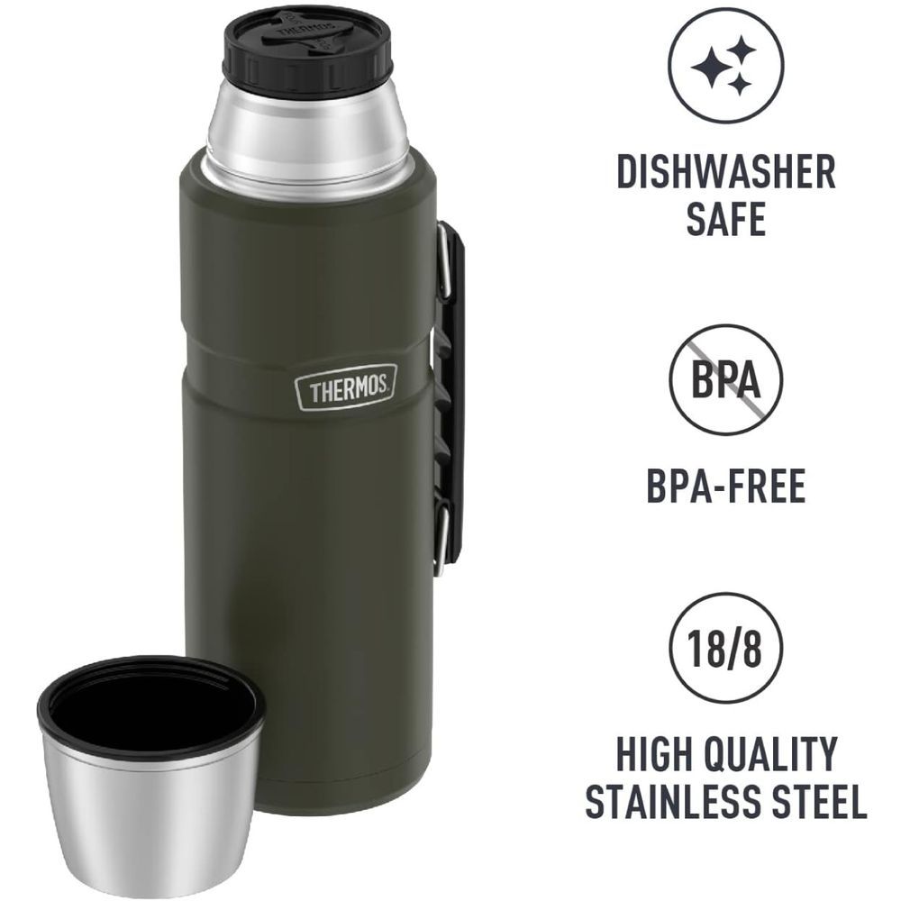 Thermos - Vacuum Insulated Thermal Bottle - Army Green - 1.2 L