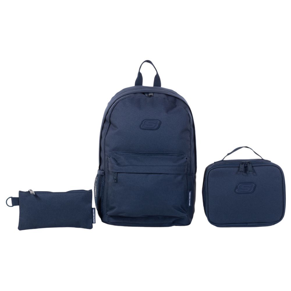 Skechers - Multi Piece Weekender Backpack Set - 3pcs - Navy - 16.75-inch