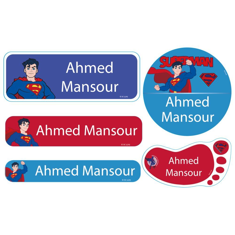 اسمك - ملصقات التسمية للأطفال - سوبر مان - عدد 74