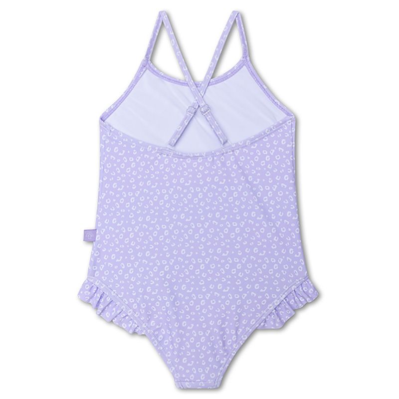 Swim Essentials - Lila Leopard All Over Girls Bathing Suit - Purple